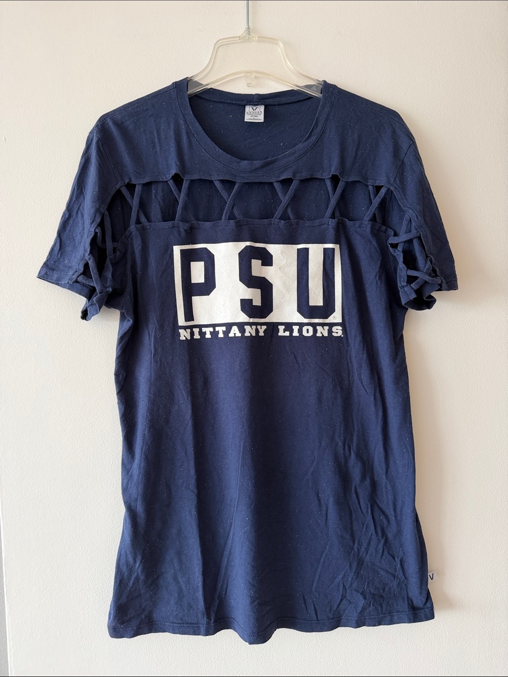 Venley Penn State Nittany Lions PSU Cutout Criss Cross Game Day Graphic Tee L